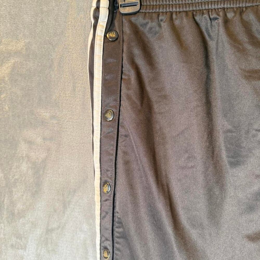 Adidas Snap Track Pants Black White Stripes Tear Away Y2K Vintage Mens S - Picture 6 of 8